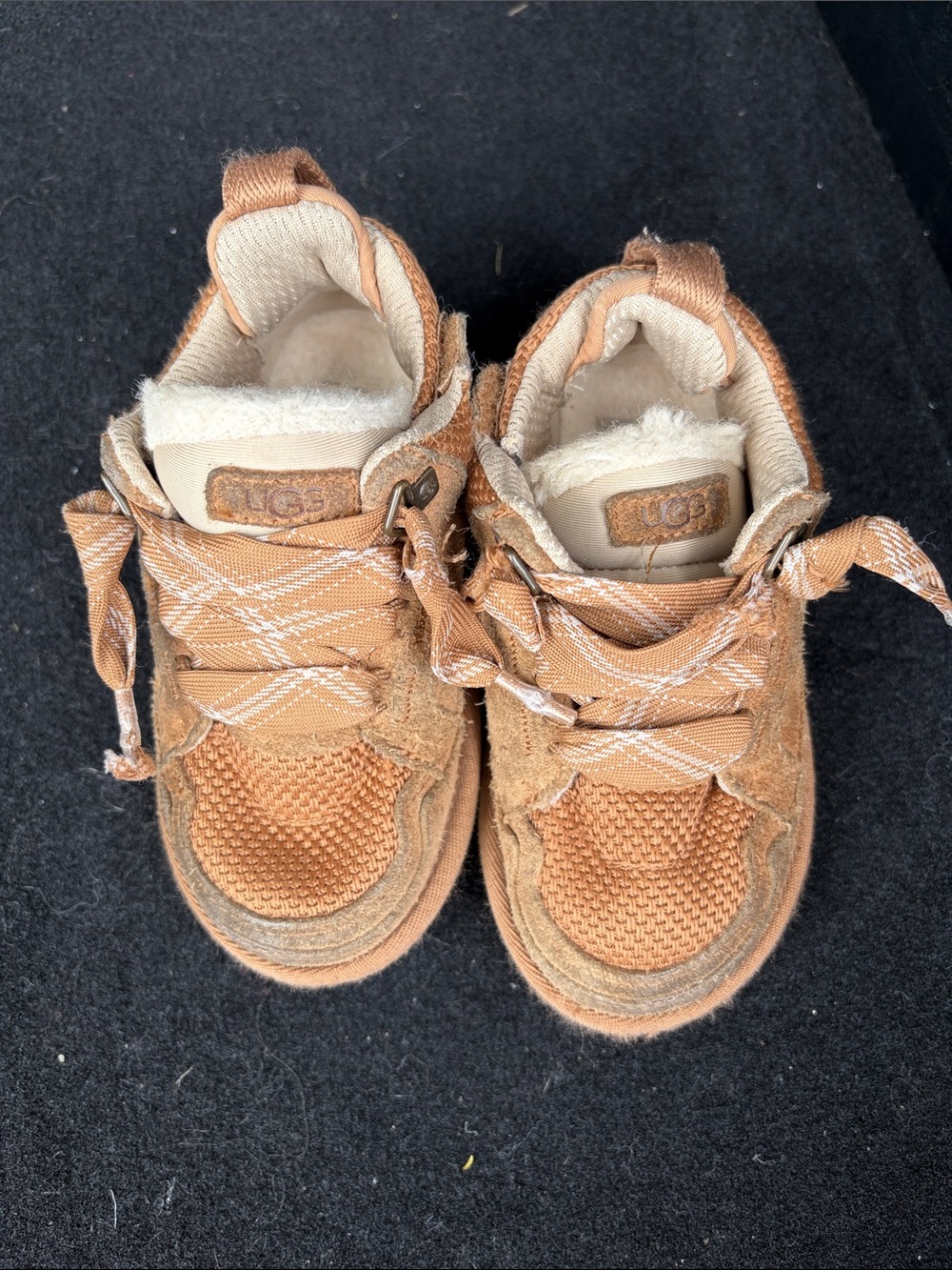 UGG Kids Chestnut Brown Suede Lace-Up Boots